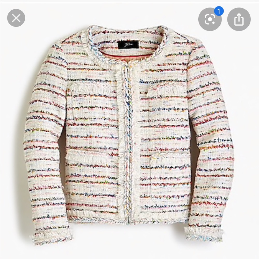 J. Crew Lady Multicolor Braided Trim Jacket Blazer